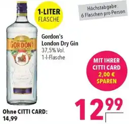 CITTI Markt Gordon's London Dry Gin Angebot
