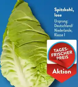 Aldi Süd Spitzkohl, lose Angebot