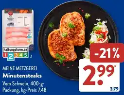 Aldi Süd MEINE METZGEREI Minutensteaks Angebot