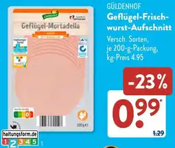 Aldi Süd GÜLDENHOF Geflügel Frischwurst-Aufschnitt Angebot