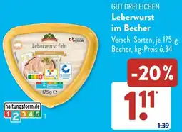 Aldi Süd GUT DREI EICHEN Leberwurst im Becher Angebot