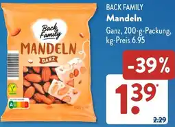 Aldi Süd BACK FAMILY Mandeln Angebot