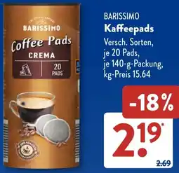 Aldi Süd BARISSIMO Kaffeepads Angebot