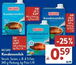Aldi Süd MILSANI Kondensmilch Angebot