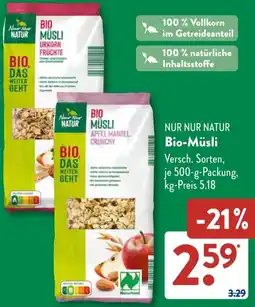 Aldi Süd NUR NUR NATUR Bio-Müsli Angebot