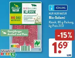 Aldi Süd NUR NUR NATUR Bio-Salami Angebot