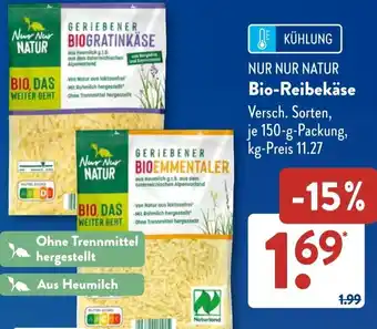 Aldi Süd NUR NUR NATUR Bio-Reibekäse Angebot