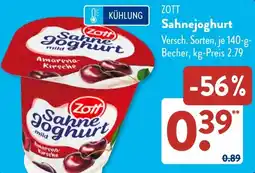Aldi Süd ZOTT Sahnejoghurt Angebot
