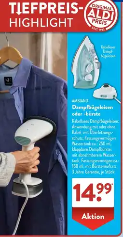 Aldi Süd AMBIANO Dampfbügeleisen oder -bürste Angebot