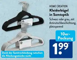 Aldi Süd HOME CREATION Kleiderbügel in Samtoptik Angebot