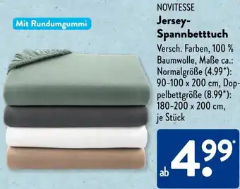 Aldi Süd NOVITESSE Jersey Spannbetttuch Angebot