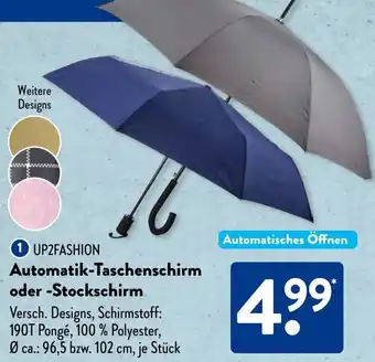 Aldi Süd UP2FASHION Automatik-Taschenschirm oder Stockschirm Angebot