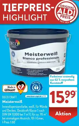 Aldi Süd DECO CRAFT Meisterweiß Angebot