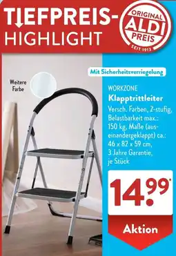 Aldi Süd WORKZONE Klapptrittleiter Angebot