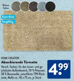 Aldi Süd HOME CREATION Absorbierende Türmatte Angebot