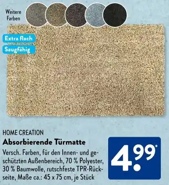 Aldi Süd HOME CREATION Absorbierende Türmatte Angebot