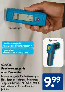 Aldi Süd WORKZONE Feuchtemessgerät oder Pyrometer Angebot