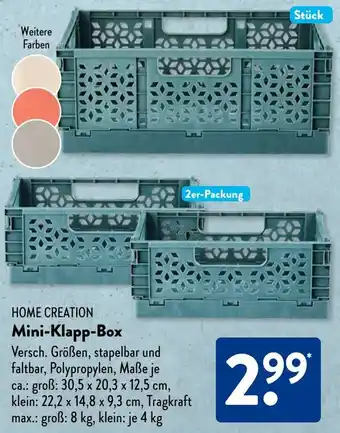 Aldi Süd HOME CREATION Mini-Klapp-Box Angebot