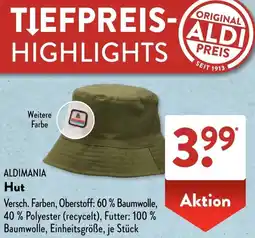 Aldi Süd ALDIMANIA Hut Angebot