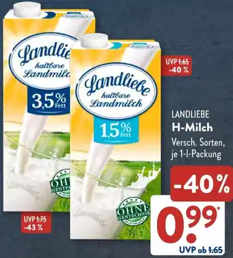 Aldi Süd LANDLIEBE H-Milch Angebot