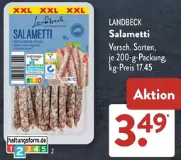 Aldi Süd LANDBECK Salametti Angebot