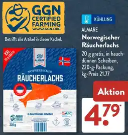 Aldi Süd ALMARE Norwegischer Räucherlachs Angebot