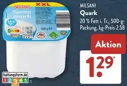 Aldi Süd MILSANI Quark Angebot