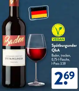 Aldi Süd Spätburgunder QbA Angebot