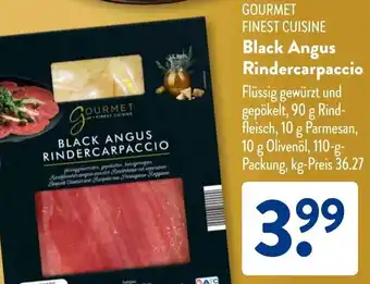 Aldi Süd GOURMET FINEST CUISINE Black Angus Rindercarpaccio Angebot