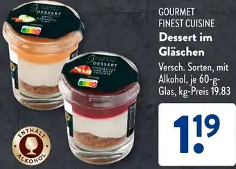 Aldi Süd GOURMET FINEST CUISINE Dessert im Gläschen Angebot