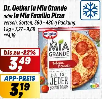 Simmel Dr. Oetker la Mia Grande oder la Mia Familia Pizza Angebot