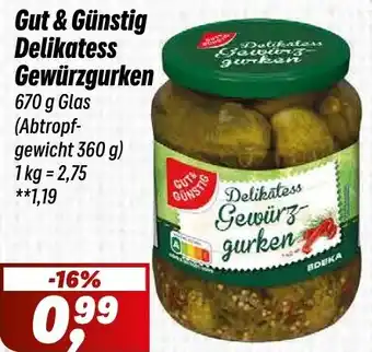 Simmel Gut & Günstig Delikatess Gewürzgurken Angebot