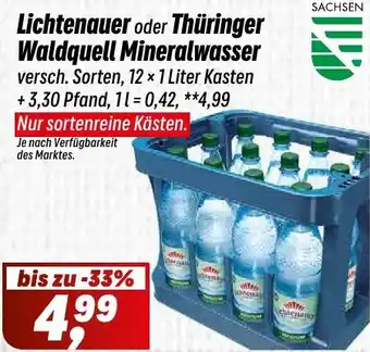 Simmel Lichtenauer oder Thüringer Waldquell Mineralwasser Angebot