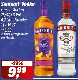 Simmel Smirnoff Vodka Angebot