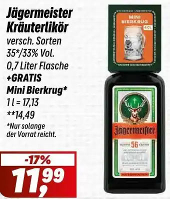 Simmel Jägermeister Kräuterlikör Angebot