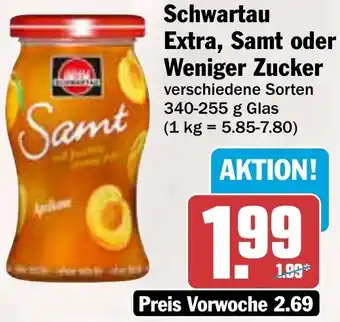 AEZ Schwartau Extra, Samt oder Weniger Zucker Angebot