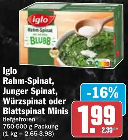 AEZ Iglo Rahm-Spinat, Junger Spinat, Würzspinat oder Blattspinat Minis Angebot