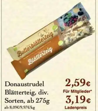 LPG Biomarkt Donaustrudel Blätterteig Angebot