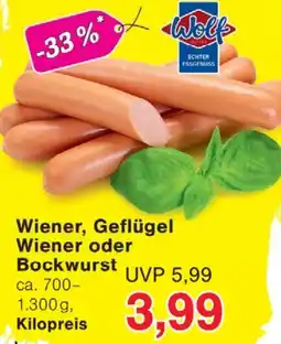 Wiglo Wunderland Wolf Wiener, Geflügel Wiener oder Bockwurst Angebot