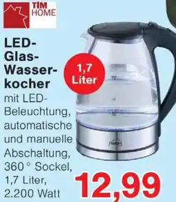 Wiglo Wunderland TIM HOME LED Glas Wasserkocher Angebot