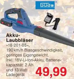 Wiglo Wunderland Güde Akku Laubbläser Angebot