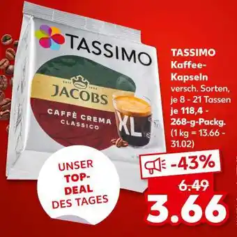 Kaufland Tassimo Kaffee- kapseln Angebot