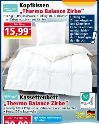 Norma Kopfkissen „Thermo Balance Zirbe“ Angebot