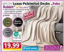 Norma Luxus Pelzimitat-Decke „Fake Rabbit“ Angebot