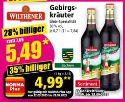 Norma WILTHENER Gebirgskräuter Angebot