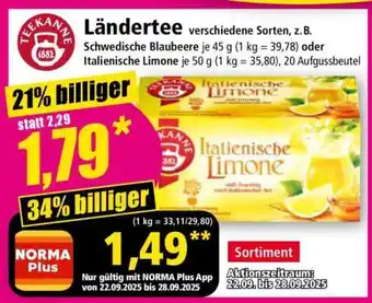 Norma Ländertee Angebot