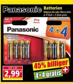Norma Panasonic Batterien Angebot