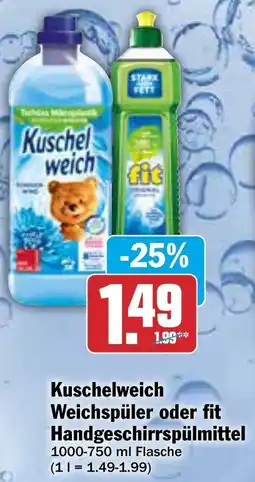 AEZ Kuschelweich Weichspüler oder fit Handgeschirrspülmittel Angebot