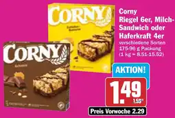 AEZ Corny Riegel 6er, Milch Sandwich oder Haferkraft 4er Angebot