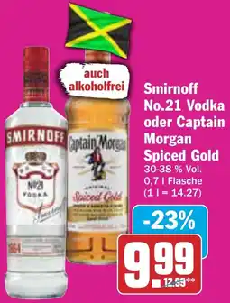 AEZ Smirnoff No.21 Vodka oder Captain Morgan Spiced Gold Angebot